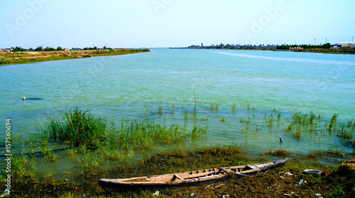 Obraz na plátne Euphrates and Tigris confluence, Shatt al-Arab, Iraq