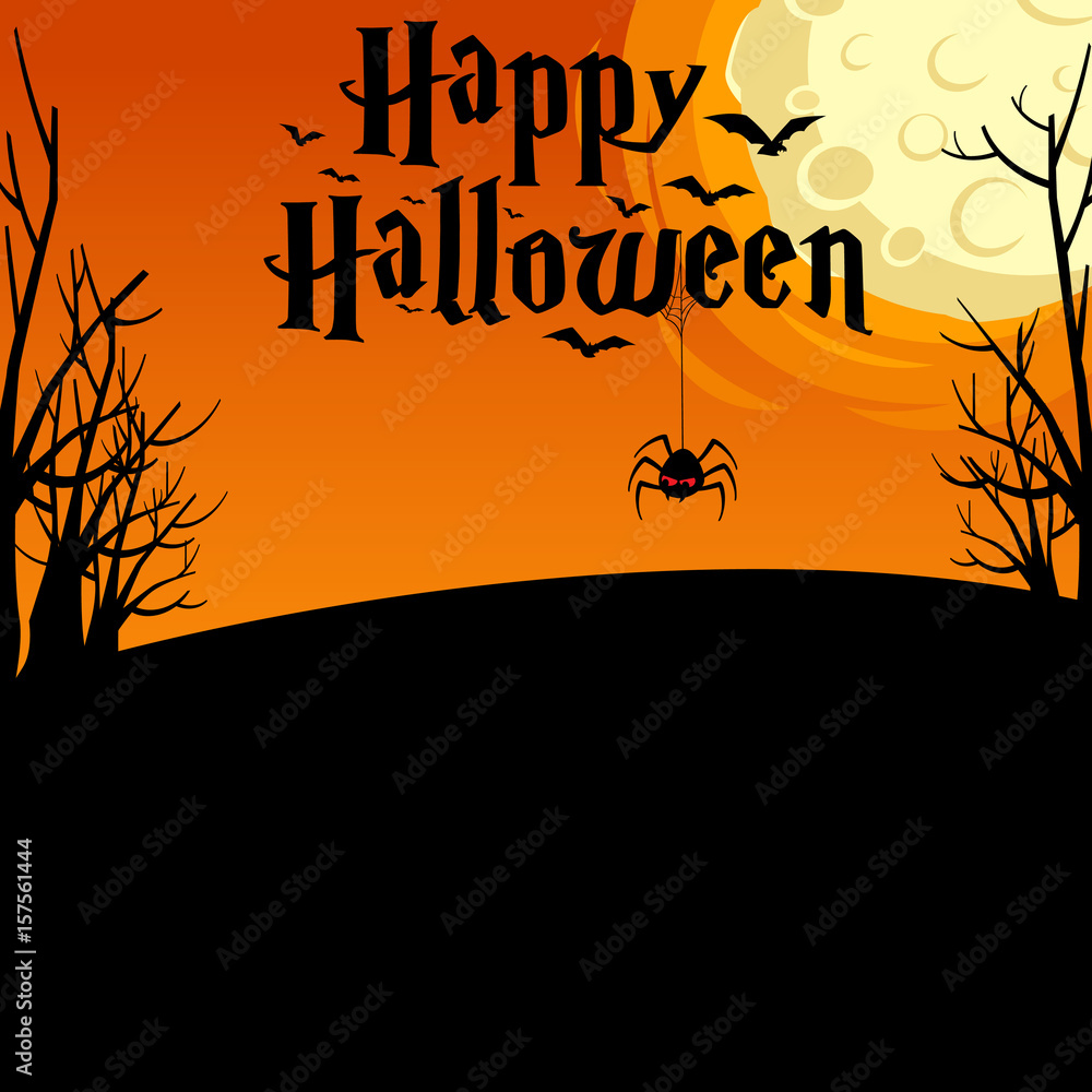 Halloween vector design with Happy Halloween lettering