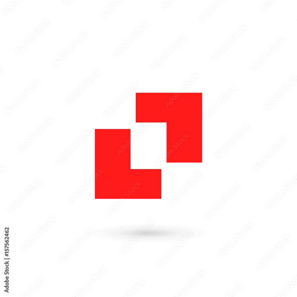 Obraz premium Abstract logo icon with letter L. Vector design template elements.