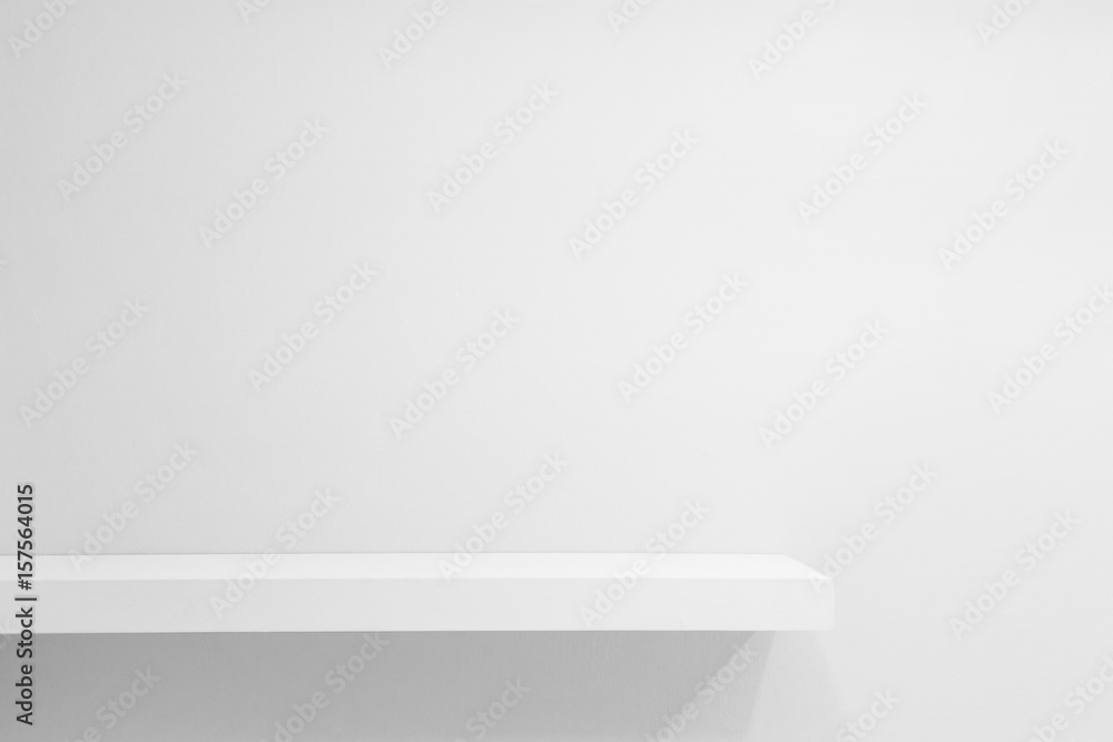 Empty white shop shelf, retail shelf on white vintage background. Empty white shop shelf, retail shelf on white vintage background.