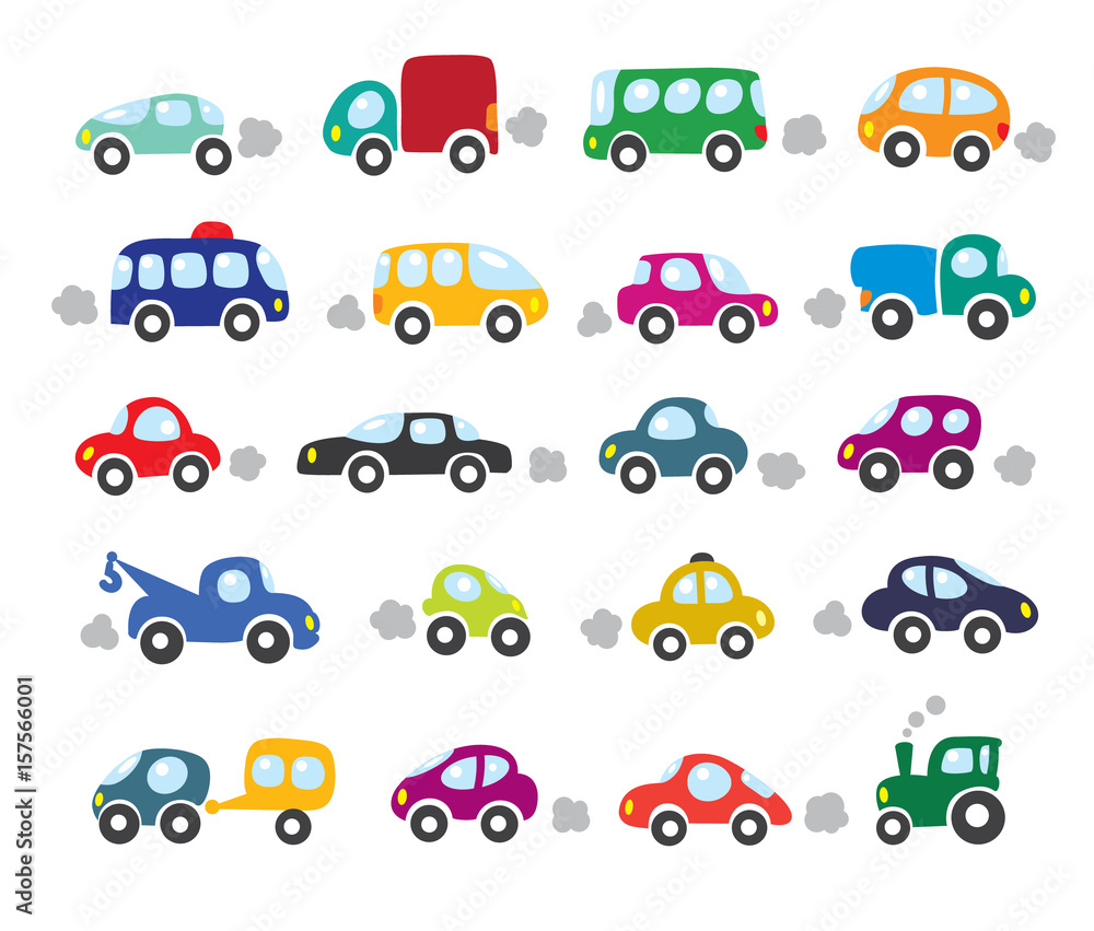 Fototapeta premium Small cars set