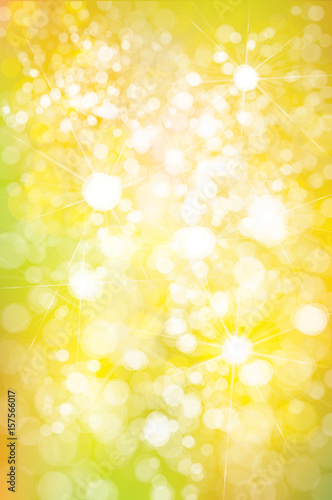 Vector bokeh, sparkle, yellow background.