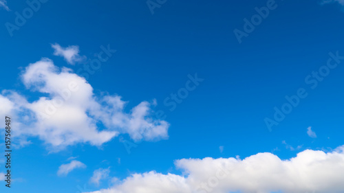 Fluffy White Clouds in Blue Skies