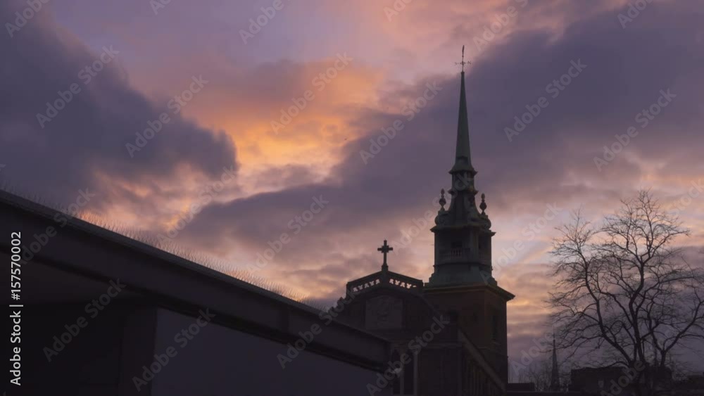 London Sunset, All Hallows by the tower View London Sunset, All Hallows by the tower View