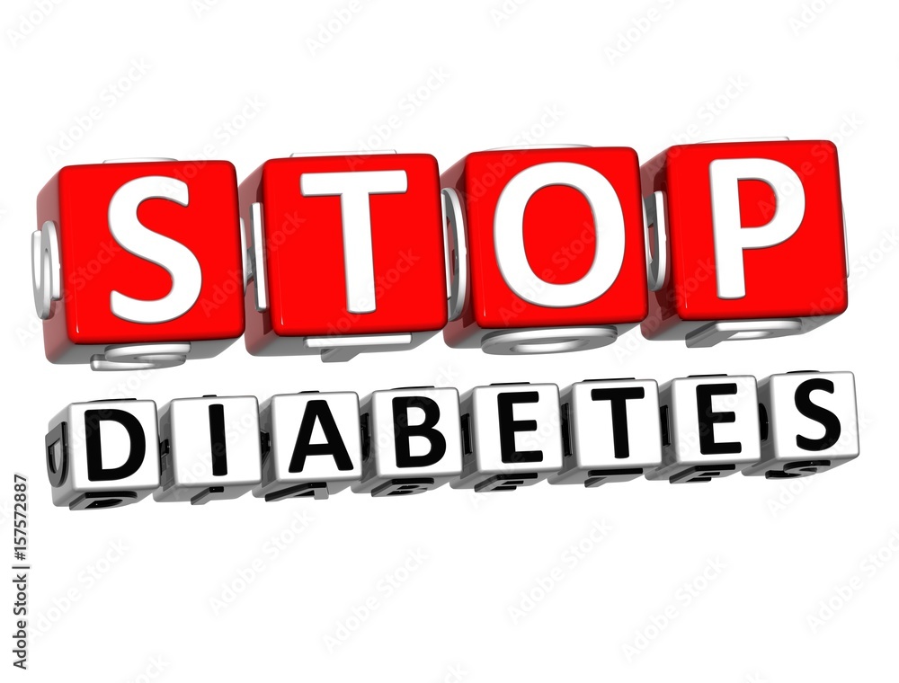 3D Block Red Text STOP DIABESTES over white background. 3D Block Red Text STOP DIABESTES over white background.
