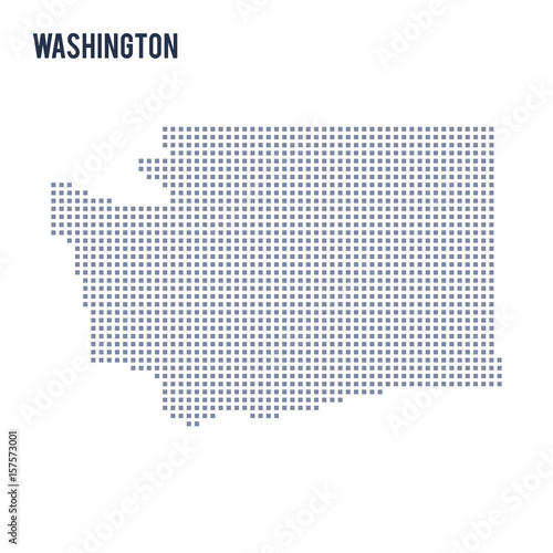 Vector pixel map State of Washington isolated on white background