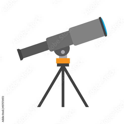 telescope isolated on white background photo