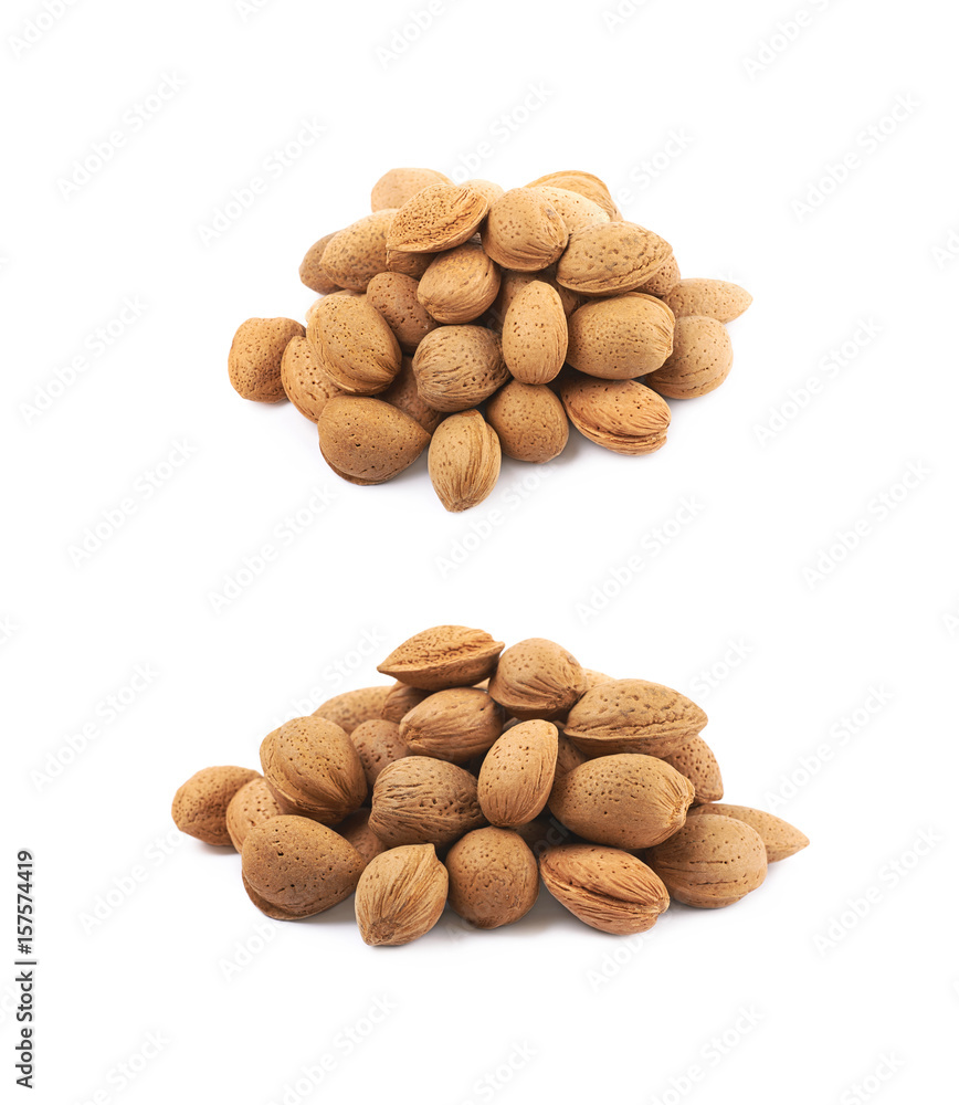 Pile of almond nuts isolated Pile of almond nuts isolated