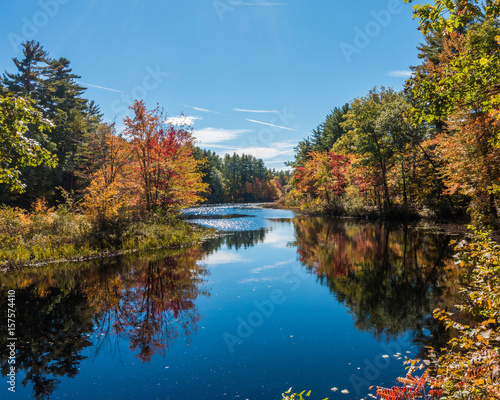 New Hampshire stream in mid-fall with reflections