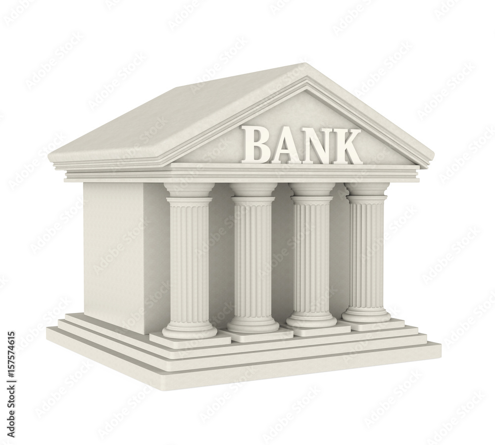 Obraz premium Bank Building Isolated