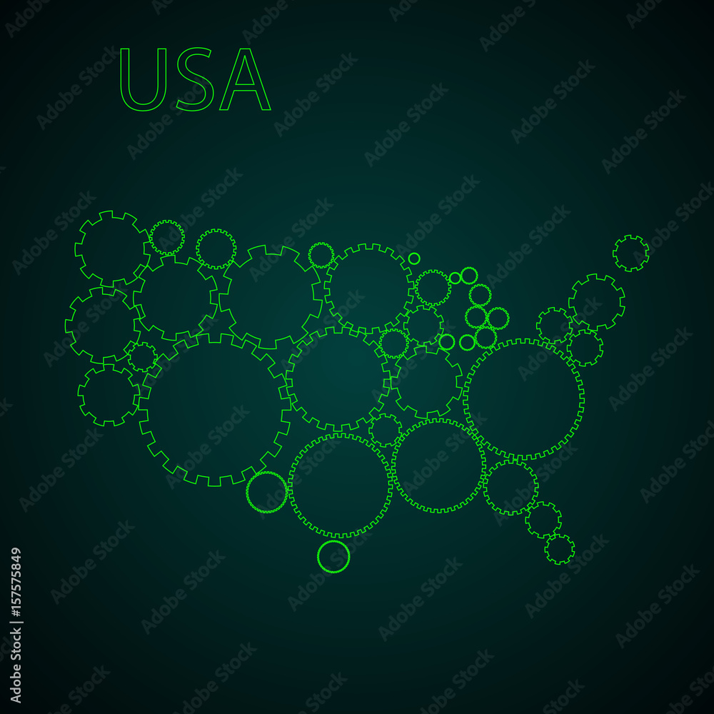 Map of USA. North America. Vector illustration. Abstract background.