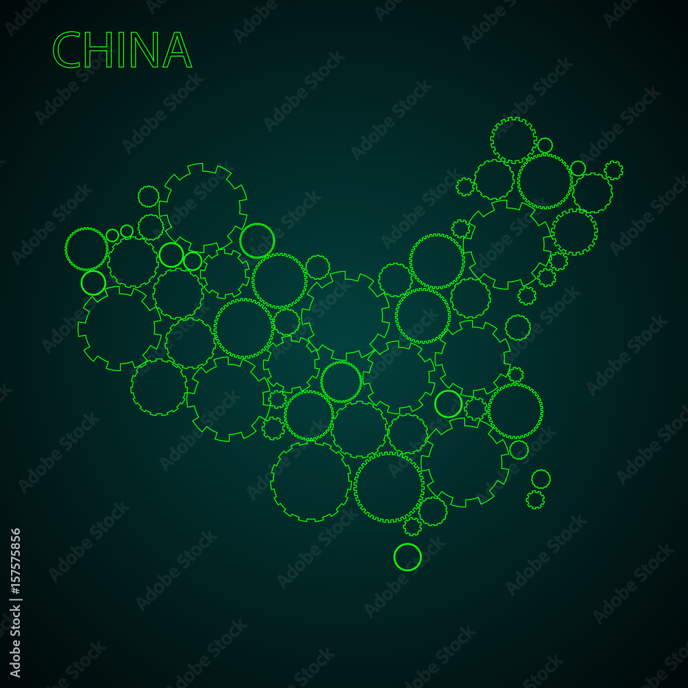 Abstract map of China