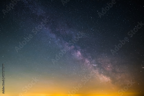 The Milky Way as seen from the summit of the hill Rahnfels in the Palatinate Forest in Germany.