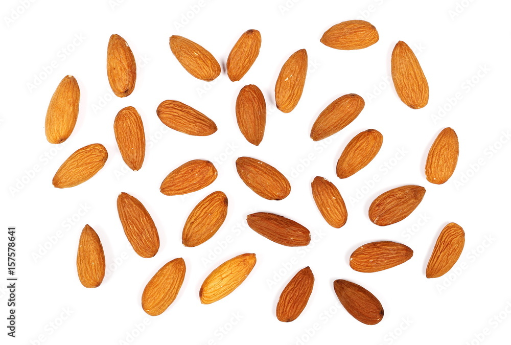 almond nuts isolated on white background almond nuts isolated on white background