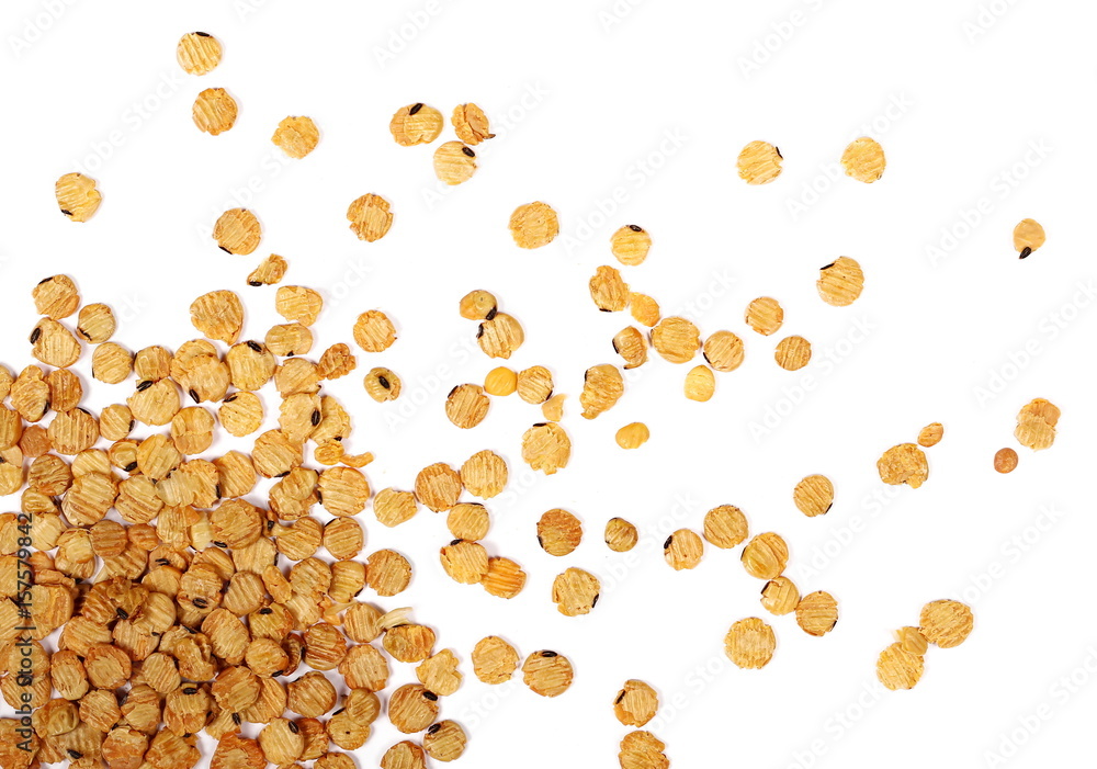 Soybean flakes isolated on white background Soybean flakes isolated on white background