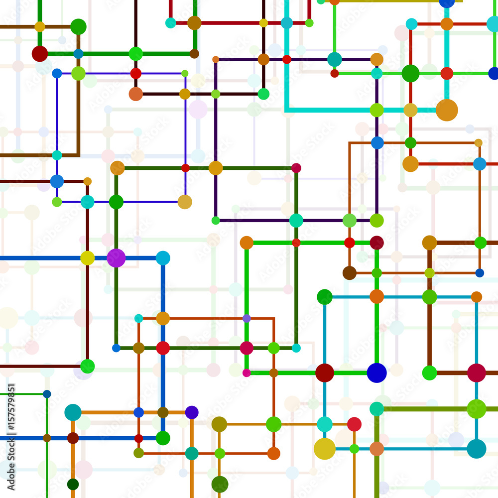 Abstract colorful geometric background with squares and dots. Vector illustration. Eps 10