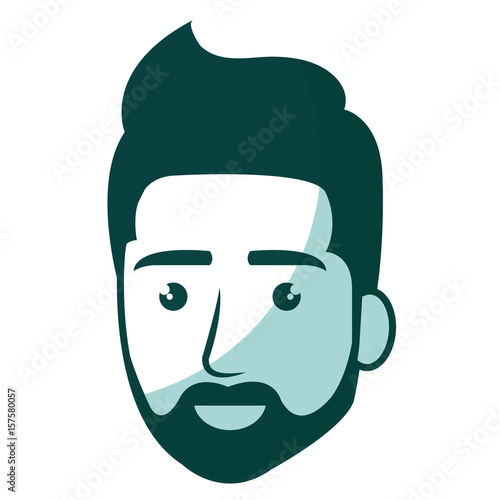 young man head avatar character vector illustration design