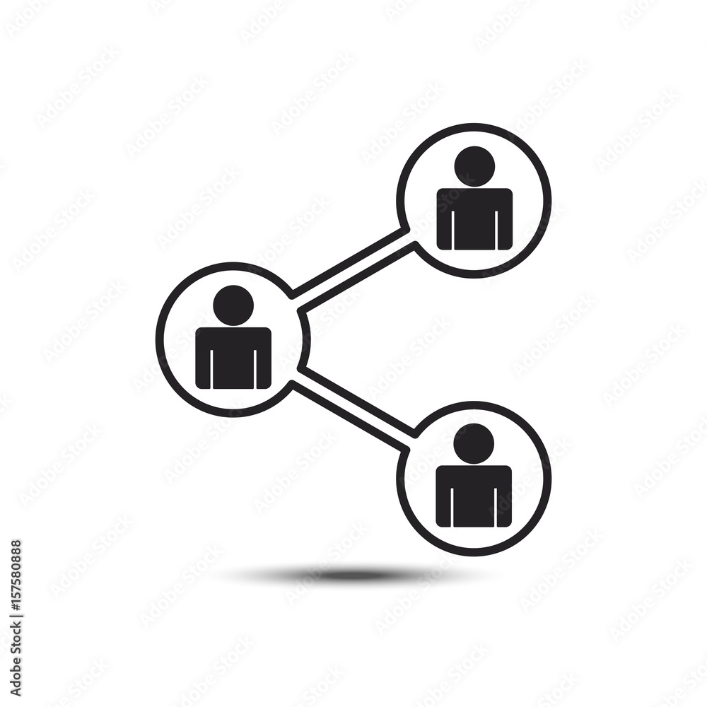 Share between user icon vector isolated on white background Share between user icon vector isolated on white background