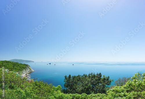 Landscape views of Tsemess Bay from the observation deck on the mountain © garmashevanatali