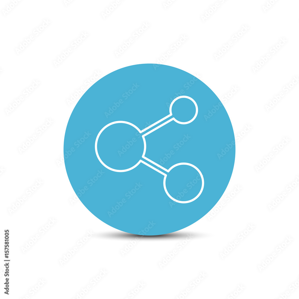 Share round vector flat blue line icon isolated on white background Share round vector flat blue line icon isolated on white background