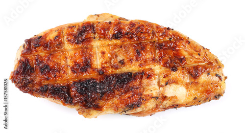 Grilled chicken fillet isolated on white background