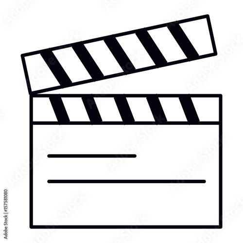 clapper board cinema icon vector illustration design