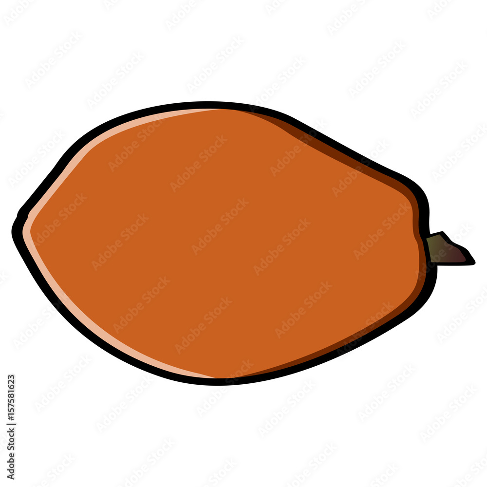 Isolated comic papaya on a white background, Vector illustration Isolated comic papaya on a white background, Vector illustration