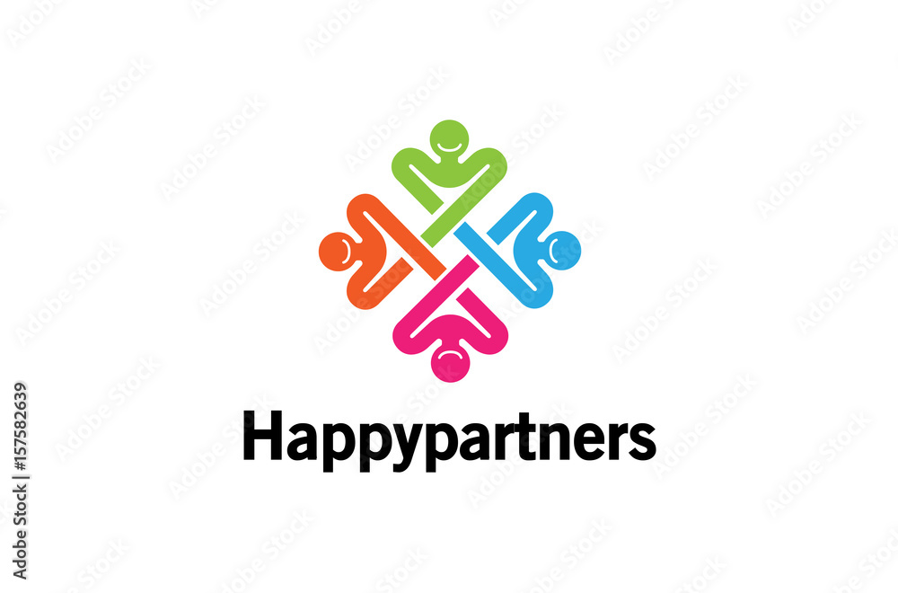 Colorful Abstract People Logo Design Illustration Colorful Abstract People Logo Design Illustration