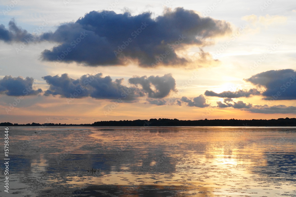 Beautiful sunset in the Danube Delta (Delata Dunarii)