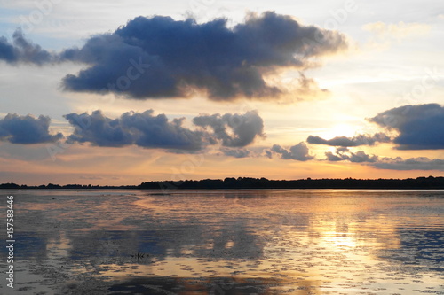 Fototapeta Naklejka Na Ścianę i Meble -  Beautiful sunset in the Danube Delta (Delata Dunarii)