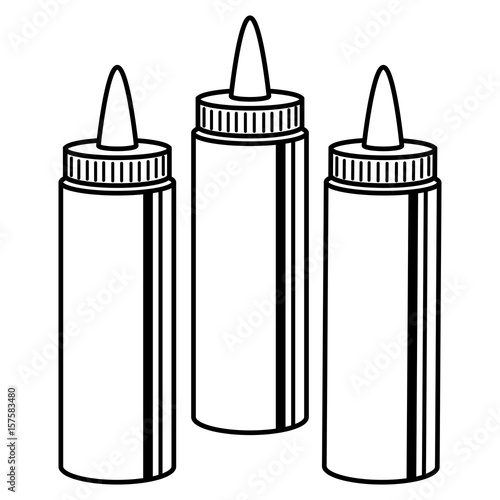 sauces bottles isolated icon vector illustration design