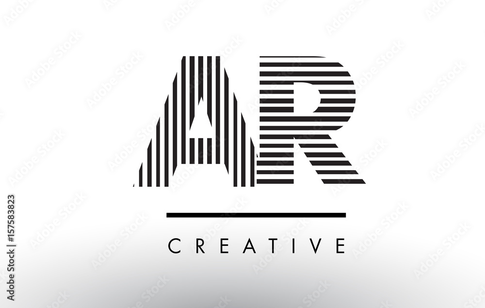 AR A R Black and White Lines Letter Logo Design. AR A R Black and White Lines Letter Logo Design.