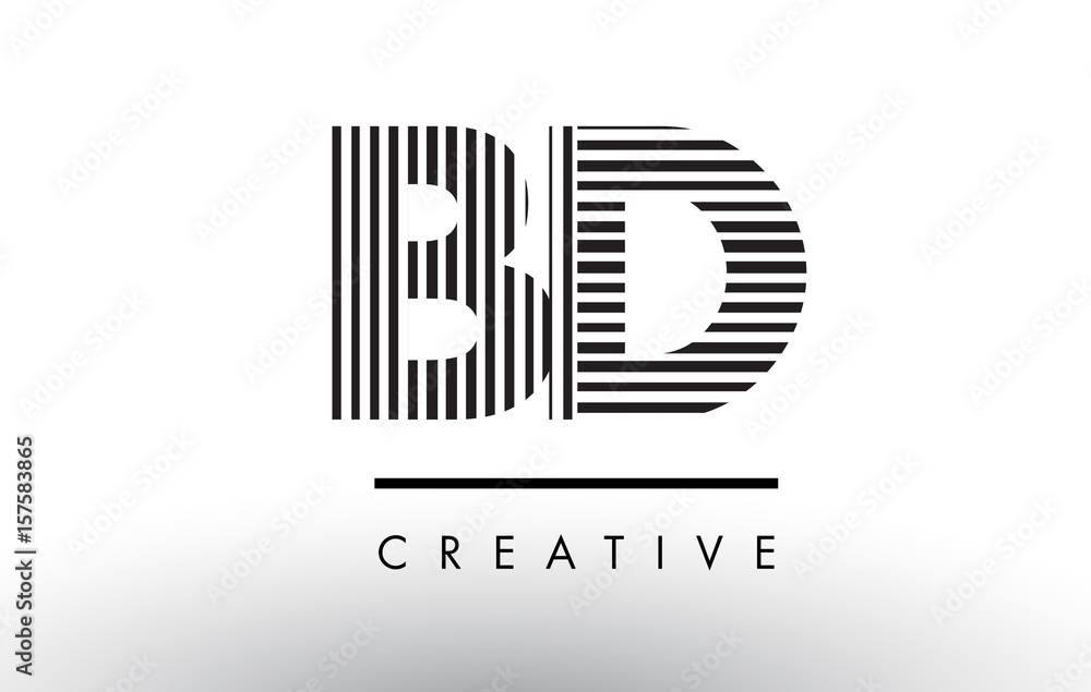 BD B D Black and White Lines Letter Logo Design. BD B D Black and White Lines Letter Logo Design.