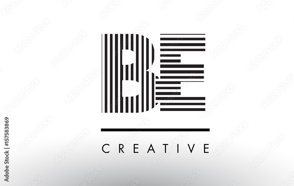 BE B E Black and White Lines Letter Logo Design. BE B E Black and White Lines Letter Logo Design.