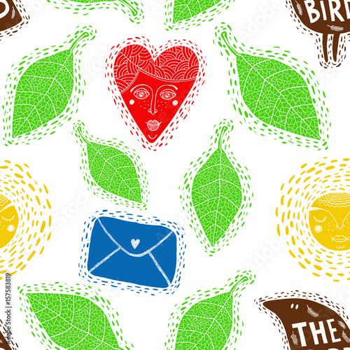 Seamless pattern with decorative elements.