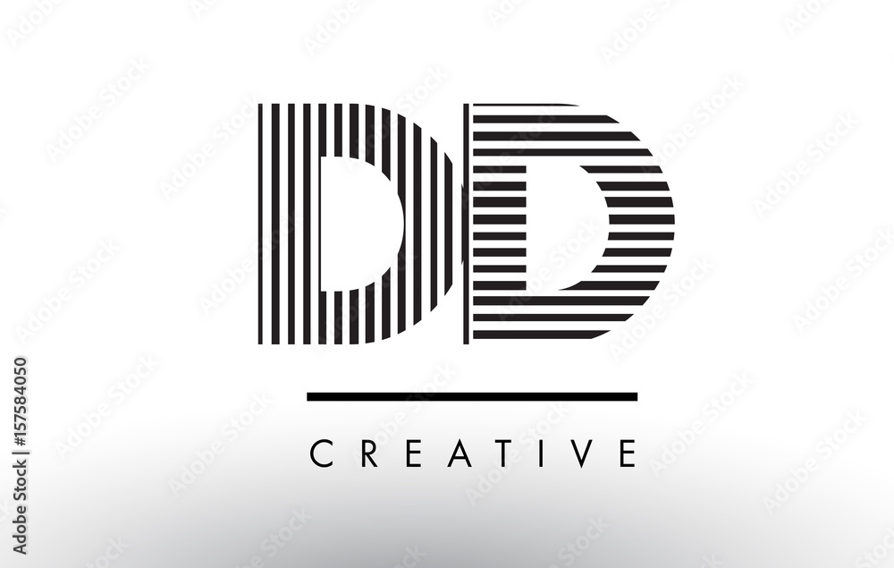 DD D D Black and White Lines Letter Logo Design. DD D D Black and White Lines Letter Logo Design.