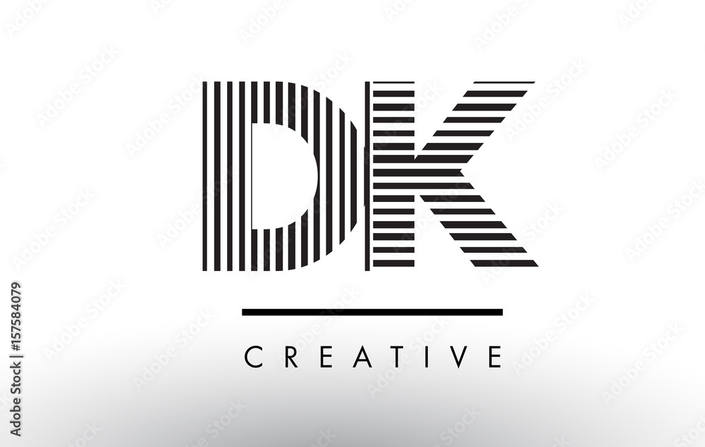 DK D K Black and White Lines Letter Logo Design. DK D K Black and White Lines Letter Logo Design.