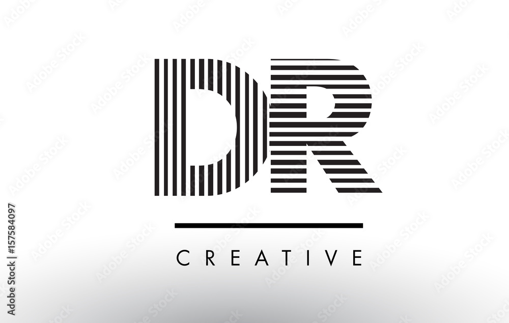 DR D R Black and White Lines Letter Logo Design. DR D R Black and White Lines Letter Logo Design.