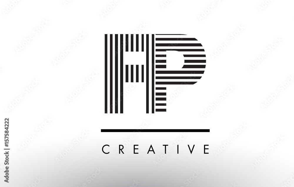 FP F P Black and White Lines Letter Logo Design. FP F P Black and White Lines Letter Logo Design.