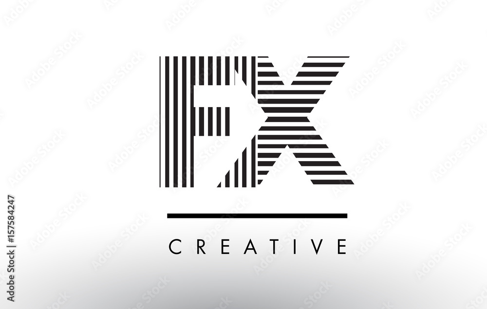 FX F X Black and White Lines Letter Logo Design. FX F X Black and White Lines Letter Logo Design.
