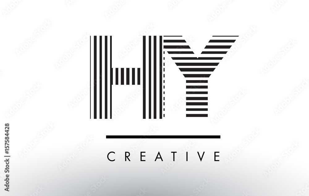 HY H Y Black and White Lines Letter Logo Design. HY H Y Black and White Lines Letter Logo Design.