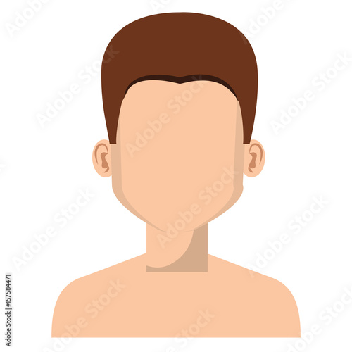young man shirtless avatar character vector illustration design