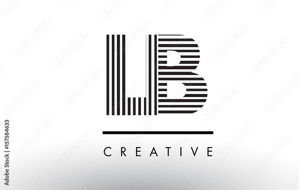 LB L B Black and White Lines Letter Logo Design. LB L B Black and White Lines Letter Logo Design.