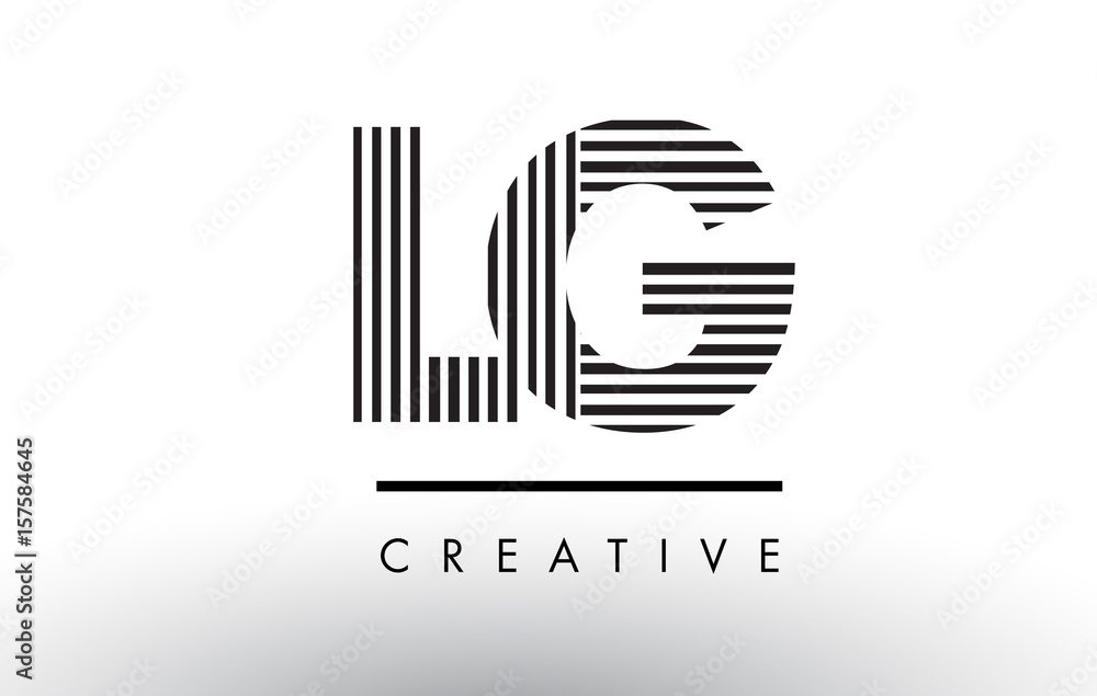 LG L G Black and White Lines Letter Logo Design. LG L G Black and White Lines Letter Logo Design.