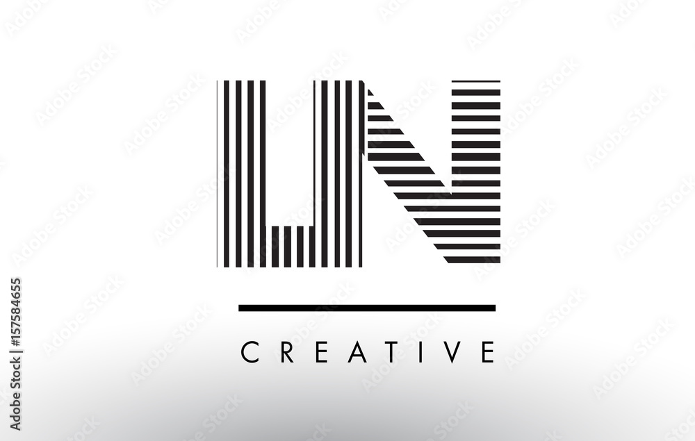 LN L N Black and White Lines Letter Logo Design. LN L N Black and White Lines Letter Logo Design.