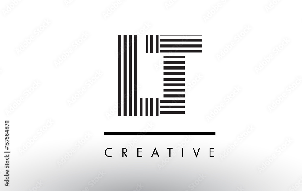 LT L T Black and White Lines Letter Logo Design. LT L T Black and White Lines Letter Logo Design.