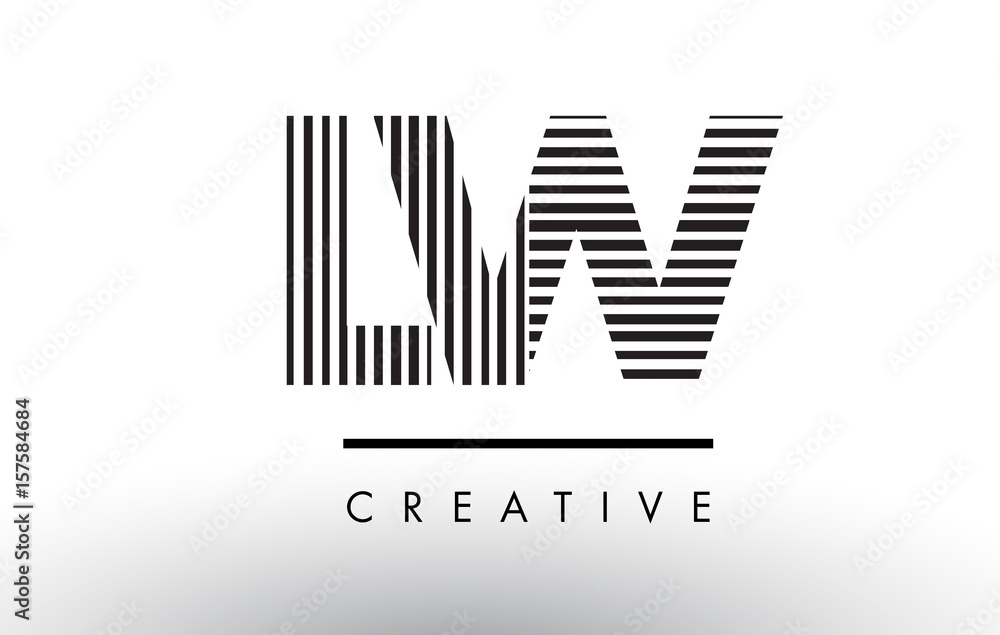 LW L W Black and White Lines Letter Logo Design. LW L W Black and White Lines Letter Logo Design.