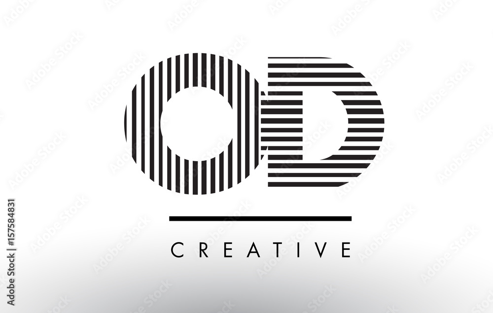 OD O D Black and White Lines Letter Logo Design. OD O D Black and White Lines Letter Logo Design.