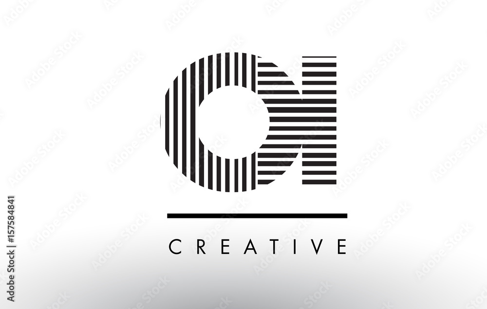 OI O I Black and White Lines Letter Logo Design. OI O I Black and White Lines Letter Logo Design.