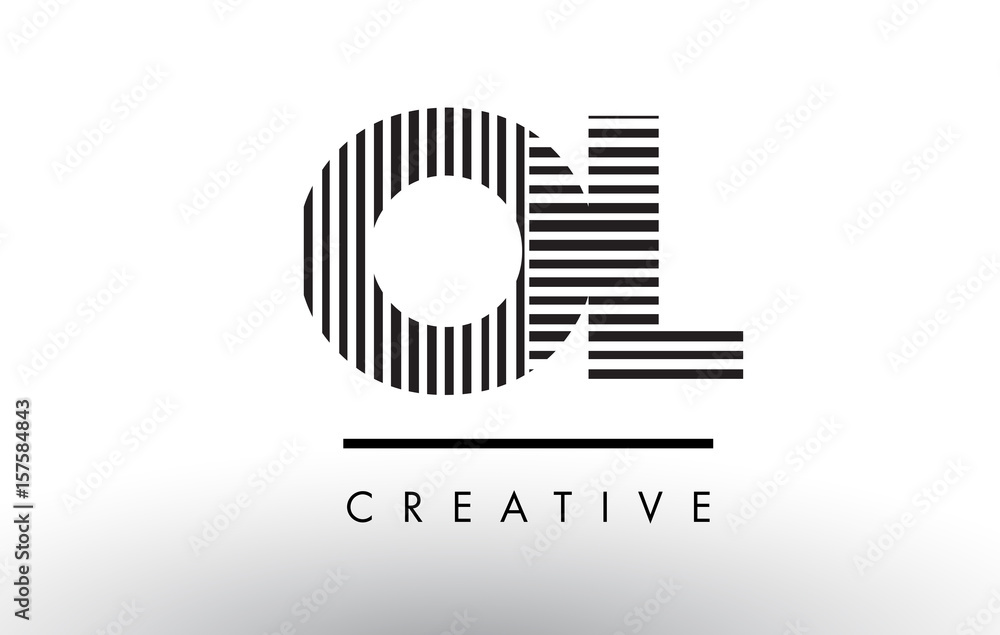 OL O L Black and White Lines Letter Logo Design. OL O L Black and White Lines Letter Logo Design.